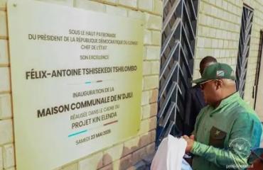 Kinshasa : Félix Tshisekedi inaugure la nouvelle maison communale de N'djili et inspecte plusieurs chantiers urbains