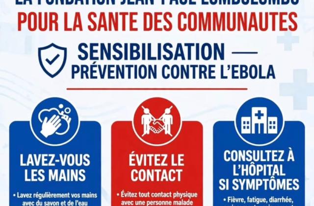 Propagation du virus Ebola dans plusieurs zones de santé à travers le pays : Jean-Paul Lumbulumbu s’implique dans la sensibilisation