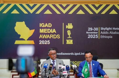Ethiopie : Nebiat G. et Abebaw Bihonegn tiennent un point de presse conjoint sur les préparatifs de la 3e édition des IGAD Media Awards