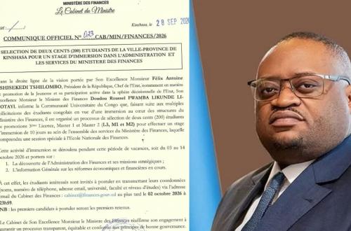 Finances : 200 étudiants de Kinshasa sélectionnés pour un stage d'immersion de 10 jours