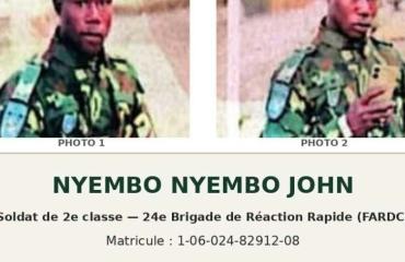 RDC : la Maison militaire lance un avis de recherche contre un soldat de la 24e brigade de réaction rapide